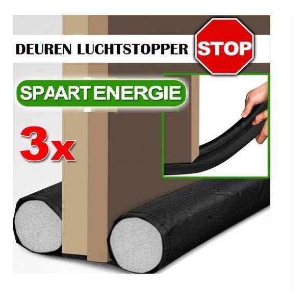 Deuren tochtstoppers tot 95cm lengte ( set van 3 stuks)