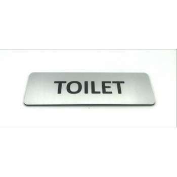 Deurbordje - WC bord - WC - Toiletbord - Bordje - RVS Look - 150 mm x 50 mm x 1,6 mm - 5 jaar garantie