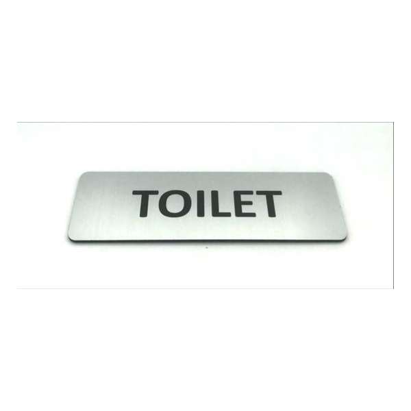 Deurbordje - WC bord - WC - Toiletbord - Bordje - RVS Look - 150 mm x 50 mm x 1,6 mm - 5 jaar garantie