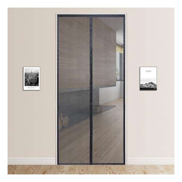 FlinQ Magnetisch Vliegengordijn - 101cm x 210cm - Glasvezel - Deurhor - Grijs