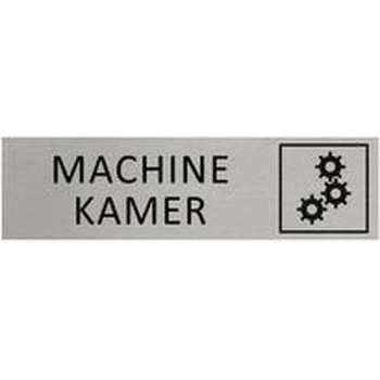 Aluminium Bordje Machinekamer 165x45mm met tape