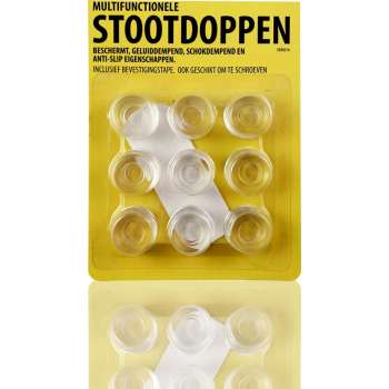 3BMT - Stootdoppen transparant - 9 stuks - met bevestigingstape ook geschikt om te schroeven - extra groot!