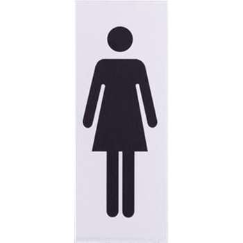 Aluminium deurbordje pictogram: Dames toilet Zelfklevend | 130x50x0,5 mm | deur bordje Dames WC