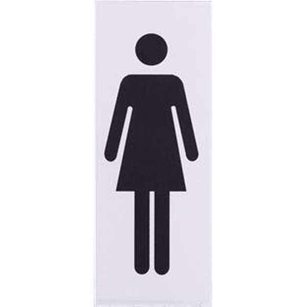 Aluminium deurbordje pictogram: Dames toilet Zelfklevend | 130x50x0,5 mm | deur bordje Dames WC