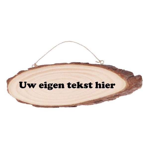 Van hout gemaakte naambord voordeur gepersonaliseerd met eigen tekst en of afbeelding