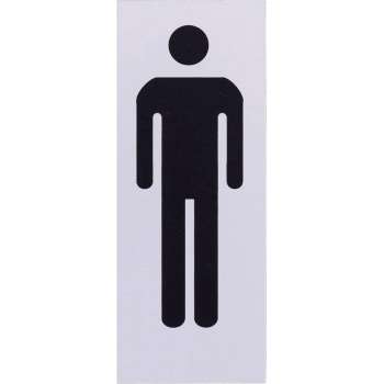 Aluminium deurbordje pictogram: Heren WC  | 5 jaar garantie | Zelfklevend | 130x50x0,5 mm