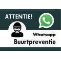 Bord WhatsAppBuurtPreventie - met gaatjes en ophangset