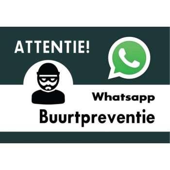 Bord WhatsAppBuurtPreventie - met gaatjes en ophangset