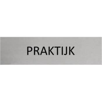 Aluminium Deurbordje Praktijk 165x45mm met tape