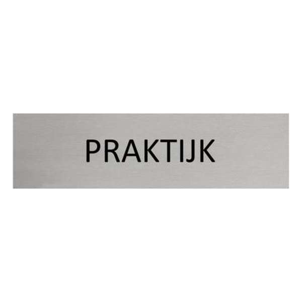 Aluminium Deurbordje Praktijk 165x45mm met tape