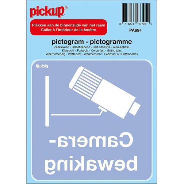 Pickup Pictogram achter glas 10x10 cm - Camerabewaking