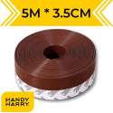 HANDY HARRY® Tochtstrip voor deuren - 5mx3.5cm - Bruin - Zelfklevend