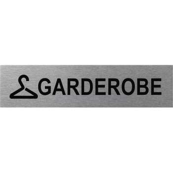 Aluminium deurbordje " Garderobe " 160x40mm