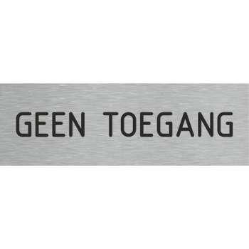 Deurbordje - geen toegang bord - bordje - geen toegang - rechthoekig met RVS look