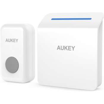 AUKEY Draadloze deurbel Ingebouwde batterijzender en ontvanger (wit, ST-D1)