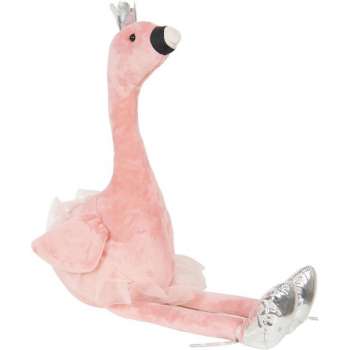 Clayre & Eef Deurstopper Flamingo 33*19*25 cm Roze Polyester Deurklem Deurwig