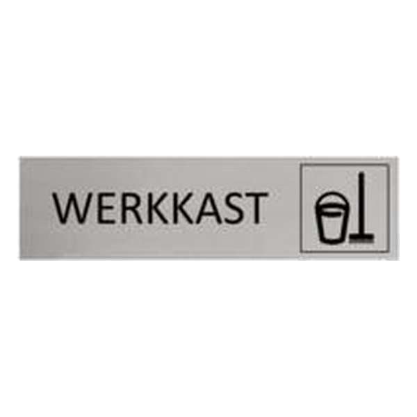 Aluminium Deurbordje Werkkast / Schoonmaak 165x45mm met tape