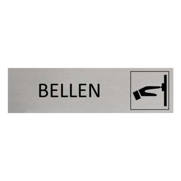 Aluminium Deurbordje Bellen 165x45mm met tape