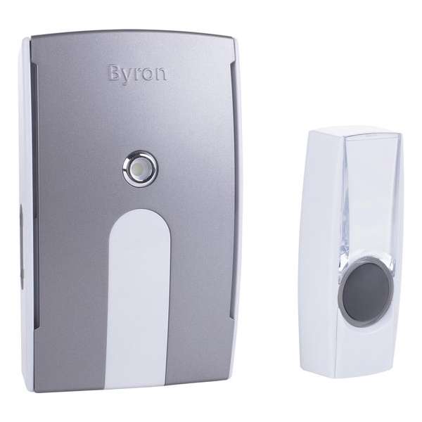 Byron BY514E Draadloze plug-in deurbel set – 125 m bereik – LED licht – Verwisselbaar frontje