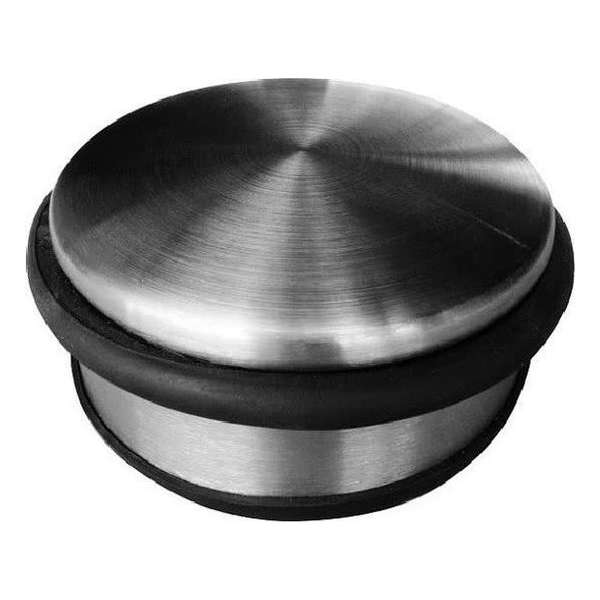 RVS deurstopper rond - 4,5 x 11 cm - 1 kg - deurstop