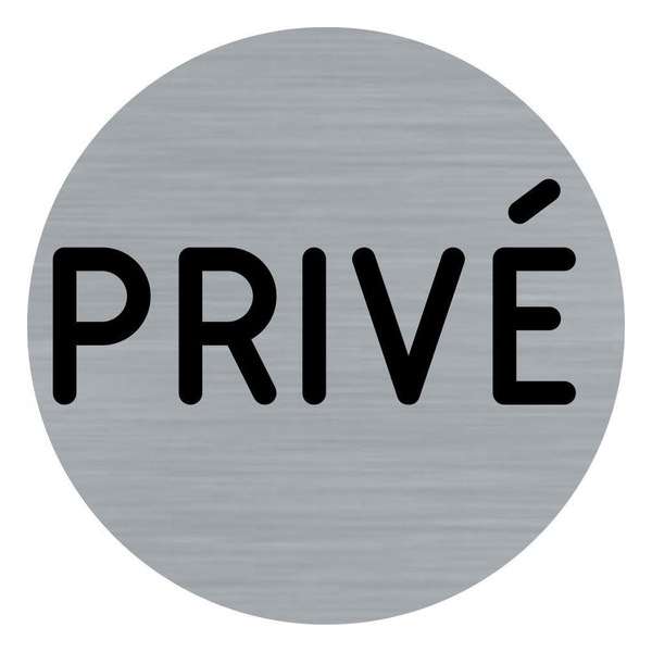 Deurbordje - privé bord - privé - bordje - rond met RVS look