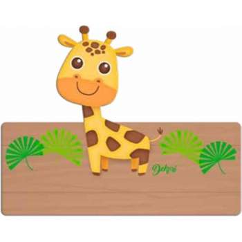 Naambord Giraffe - Kind - Meisje - Jongen - Hout - Dekori - Babykamer - Kinderkamer