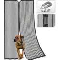 Magnetisch Vliegengordijn (2x)50x210 - Hordgordijnen - Zwart - Door curtain - Anti insecten