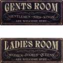 set van 2 blikken toiletborden - blik - toilet - gents - ladies