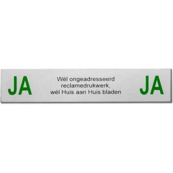 Ja Ja reclame brievenbus sticker Aluminium | Zelfklevend deur bordje ja ja sticker