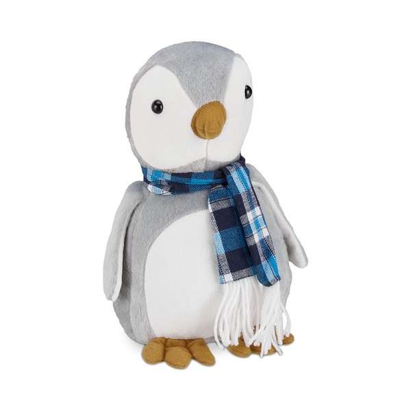 Relaxdays deurstopper pinguin - dieren deurstop - deurbuffer - zacht - losstaand - binnen