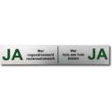 JA JA Brievenbussticker aluminium - 150 mm x 25 mm x 1 mm - Bevestiging 3M plakstrip - Promessa-Design.