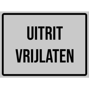 Uitrit Vrijlaten Bord | Antraciet | Kunststof | 330 x 245mm