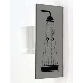 Douche Deurbordje pictogram helder acrylaat - 6 cm x 13 cm - Promessa-Design.