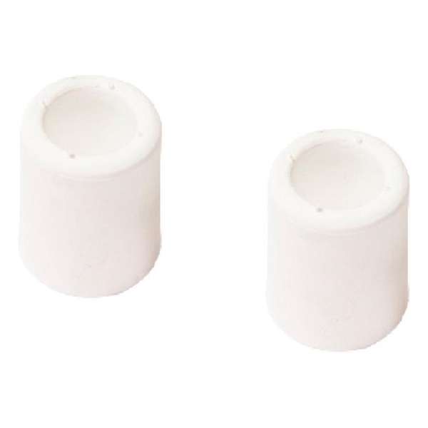 2x stuks deurstopper / deurstoppers rubber wit - 50 mm lengte - deurbuffers / deurbuffer - stootdoppen