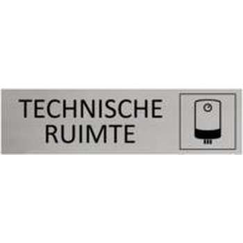 Aluminium Deurbordje Technische ruimte 165x45mm met tape