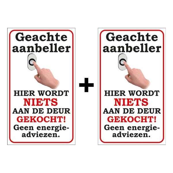 Brievenbussticker - Hier wordt niets aan de deur gekocht - Geen energie advies - Promessa-Design.