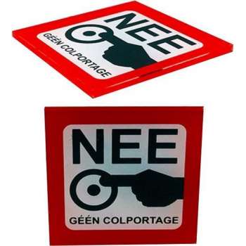 Geen Colportage sticker bordje - 6 cm x 6 cm - Geen verkopers aan de deur - Glas acrylaat -Promessa-Design.