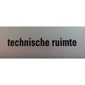 Aluminium deurbordje tekst: technische ruimte | 5 jaar garantie | Zelfklevend | 130x50x0,5 mm