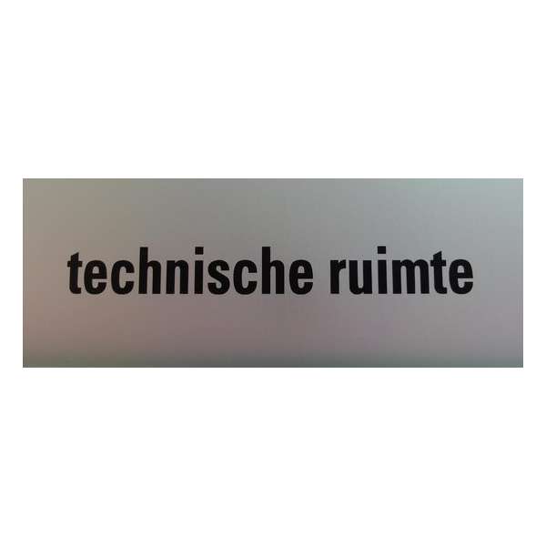 Aluminium deurbordje tekst: technische ruimte | 5 jaar garantie | Zelfklevend | 130x50x0,5 mm