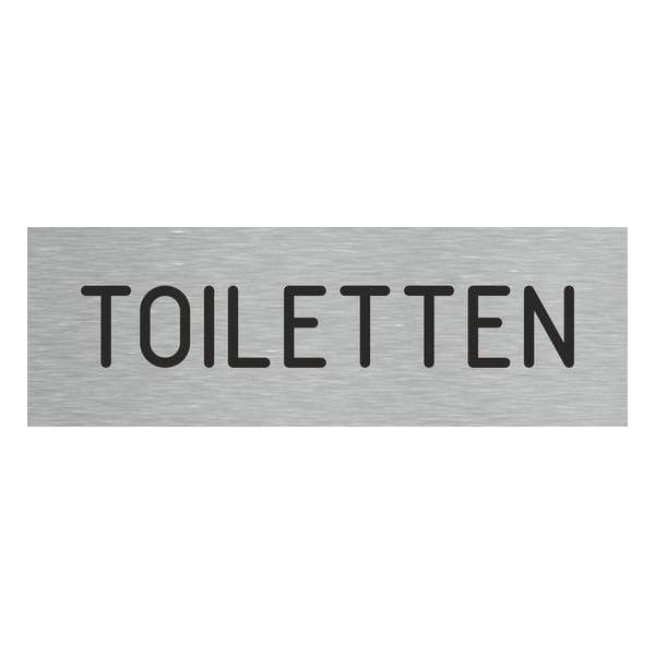 Deurbordje - toiletbord - bordje - toiletten - rechthoekig met RVS look