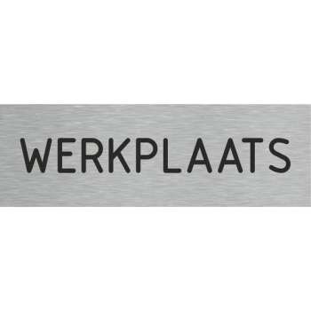 Deurbordje - werkplaats bord - bordje - werkplaats - rechthoekig met RVS look