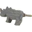 Clayre & Eef Deurknop 7*7*3 cm Grijs Kunststof Neushoorn Meubelknop