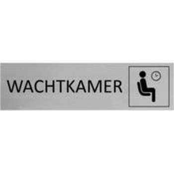 Aluminium Deurbordje Wachtkamer 165x45mm met tape