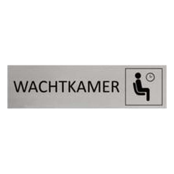 Aluminium Deurbordje Wachtkamer 165x45mm met tape