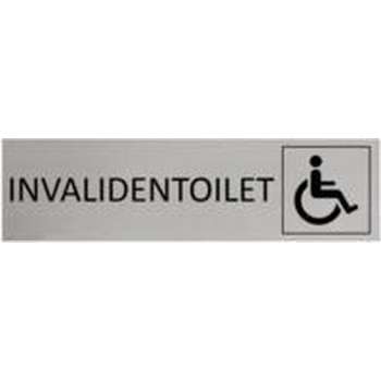 Aluminium Deurbordje Invalidentoilet 165x45mm met tape