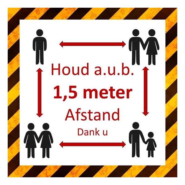 Houd afstand bord 24 x 24cm, montage op wand of ruit, geleverd met 4 zuignappen.