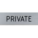 Doorsign - doorplate - deurbord - Privat - rectangle - stainless steel look - 5 x 15 cm