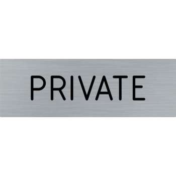 Doorsign - doorplate - deurbord - Privat - rectangle - stainless steel look - 5 x 15 cm