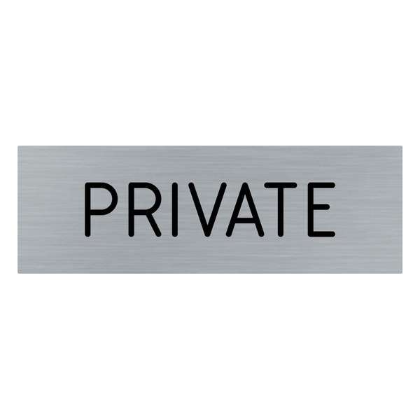 Doorsign - doorplate - deurbord - Privat - rectangle - stainless steel look - 5 x 15 cm