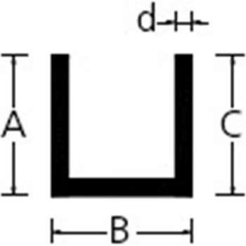 Roval aluminium U-Profiel - 10X10X10X1mm - 1000mm